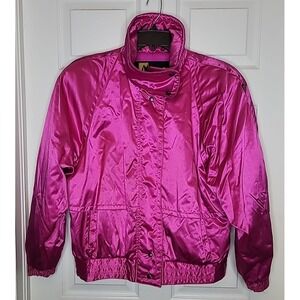 Skea Y2K 90s Shiny Hot Pink Puffer Skiing Winter Jacket Womens 8 BARBIE RARE USA